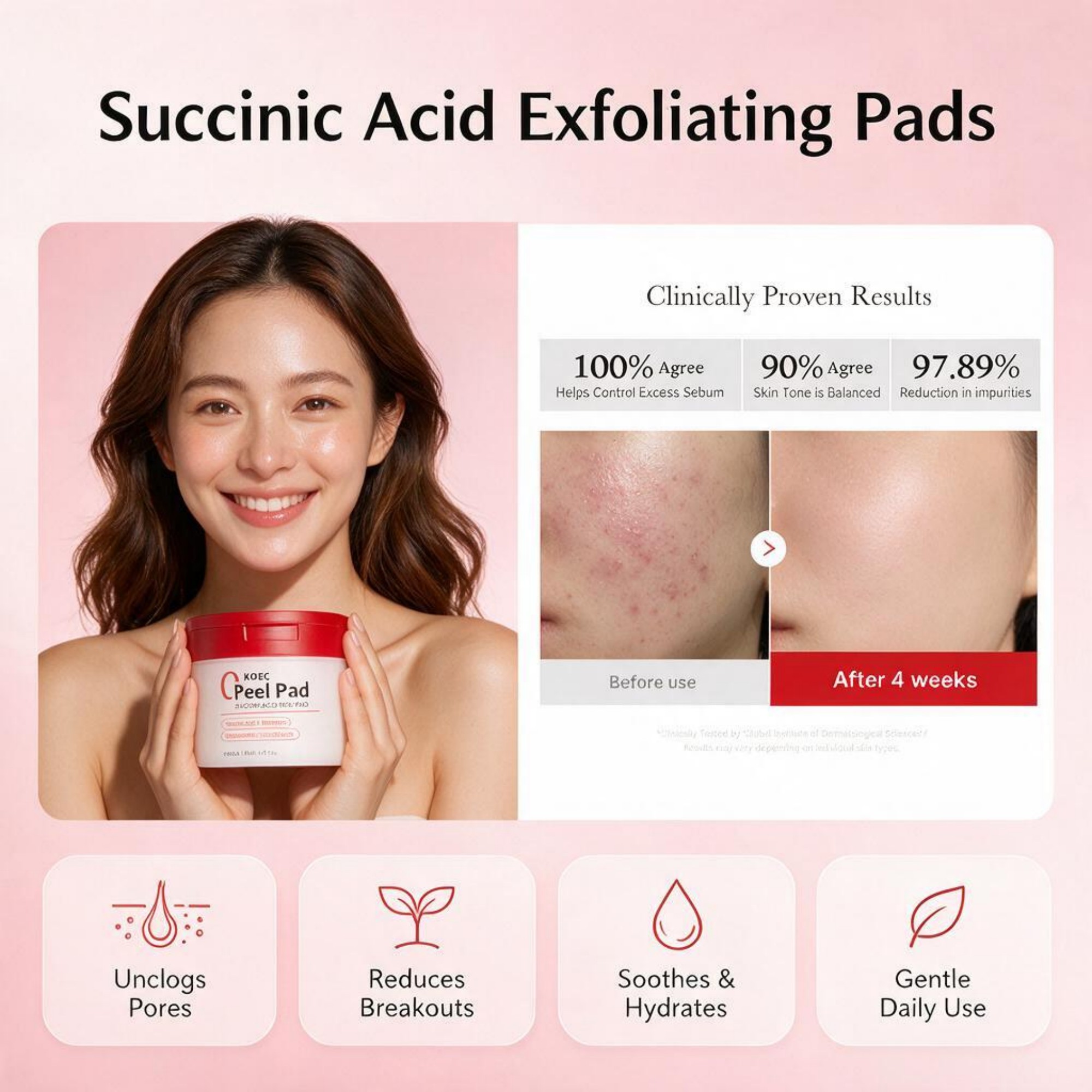 2026 New Red Succinic Acid & P - Skincare Non Comedogenic ulasan dan harga